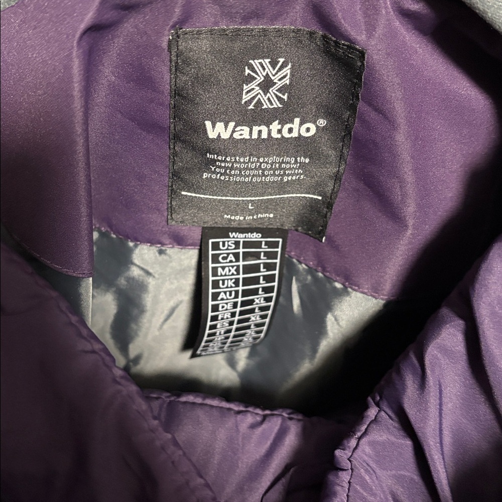 WANTDO WOMENS PURPLE WINDPROOF AND WEAR RESISTANT SKI JACKET SIZE L - Picture 10 of 10